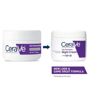 CeraVe Skin Renewing Night Cream, Niacinamide,1.7 Ounce